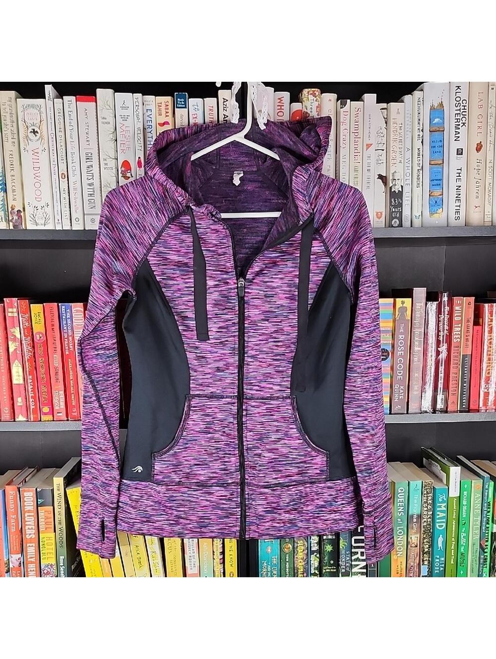 Ideology Women's Purple and Black Hooded Jacket XS